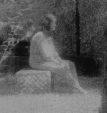 ghost lady on grave